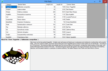 Live Demo: Fish Facts (C# WinForm)