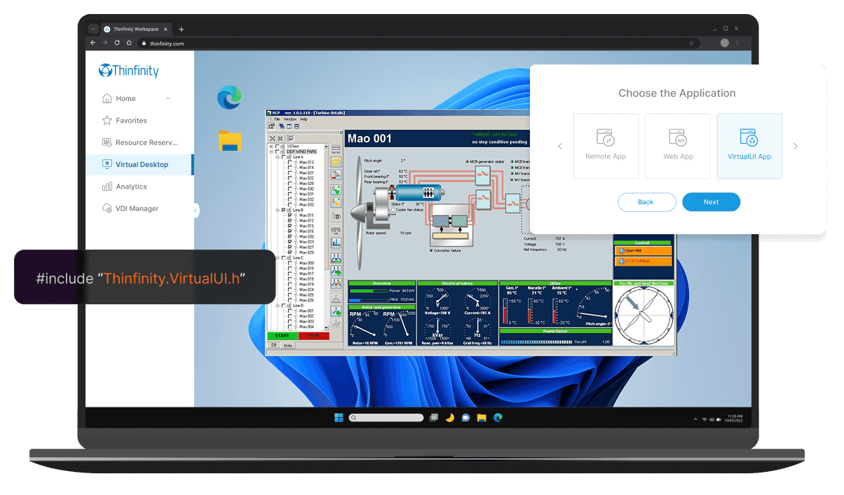 たった1行のコードで、レガシーアプリをWebベースのソリューションに変換。