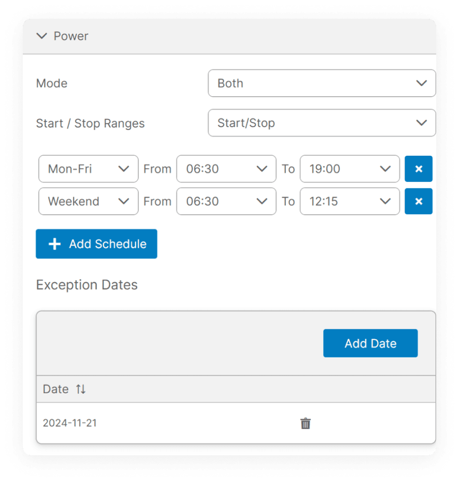 Planification On/Off