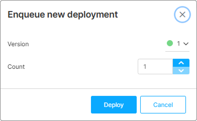 Enqueue dialog: Version selector and count field Enqueue dialog: Version selector and count field
