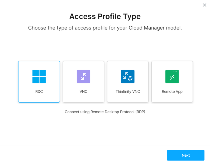 Access Profile wizard step1 Access Profile wizard step1