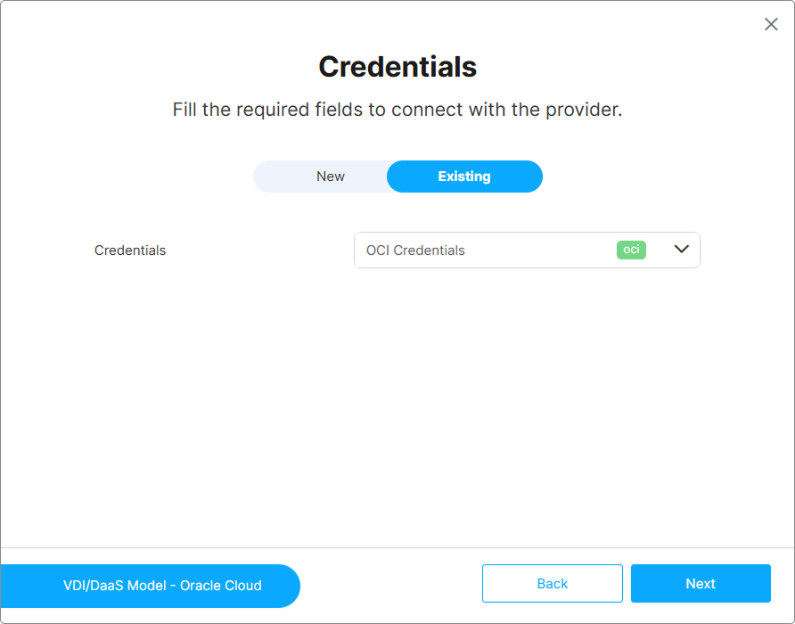 Cloud Manager Credentials Selector step Cloud Manager Credentials Selector step