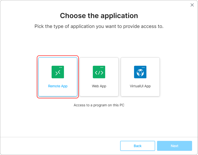 Wizard App Select Remote App Wizard App Select Remote App