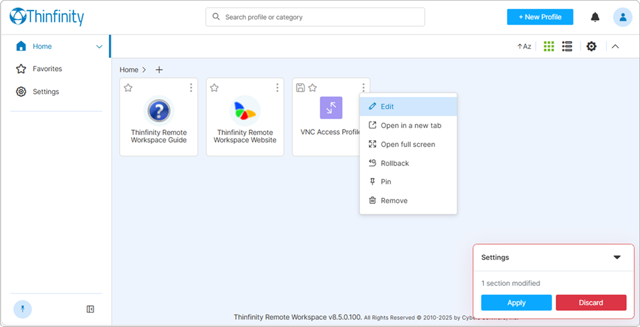 Vnc Profile Home Page
