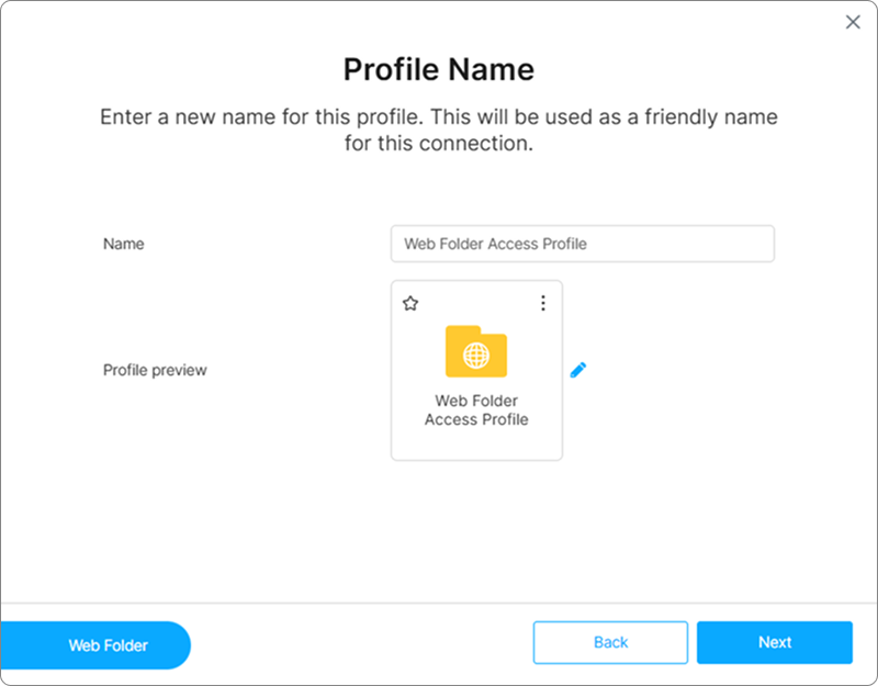 Wizard Folder Profile Name