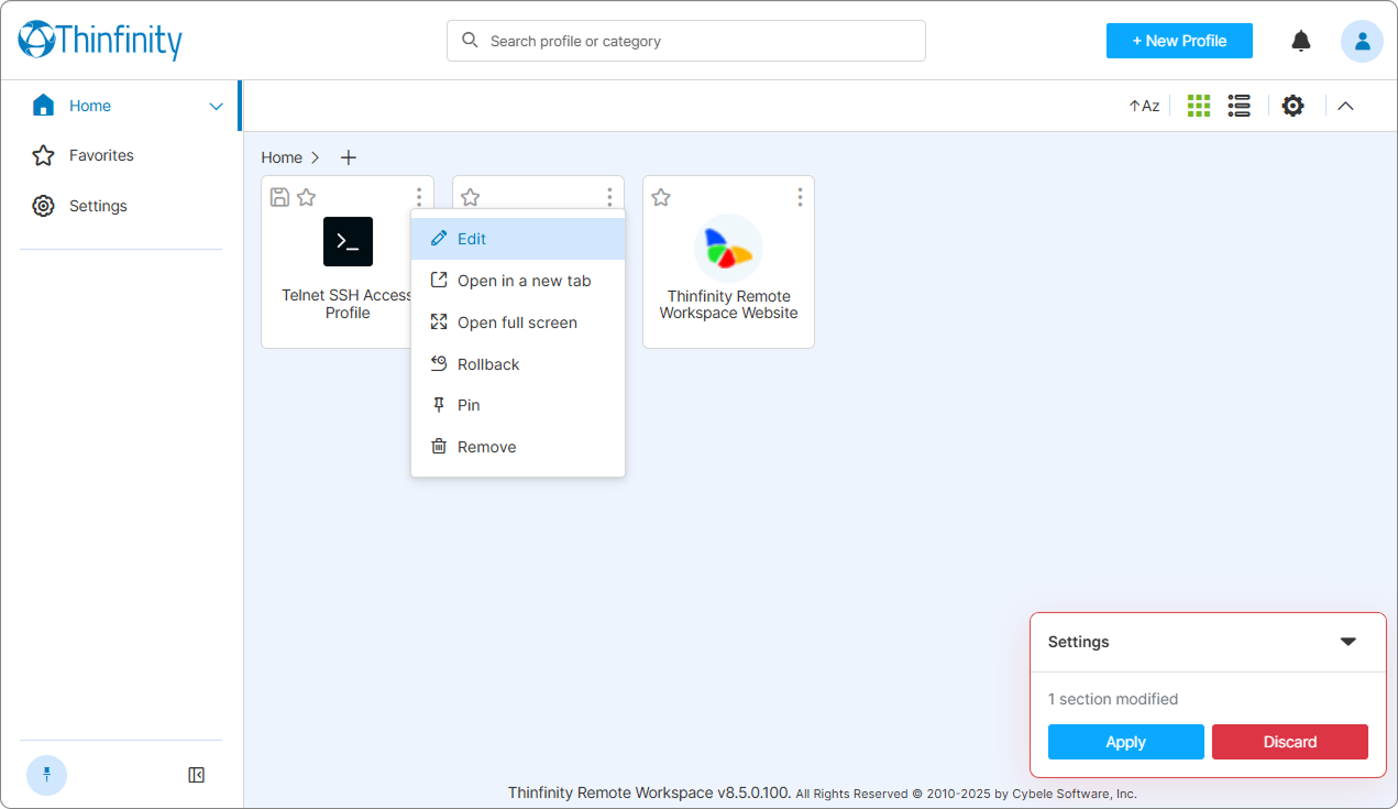 Ssh Profile Home Page