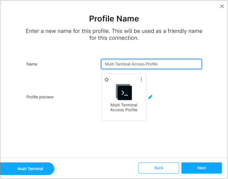 Wizard Multiterminal Profile Name Wizard Multiterminal Profile Name