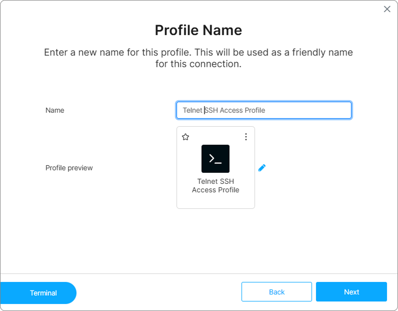 Wizard Ssh Profile Name