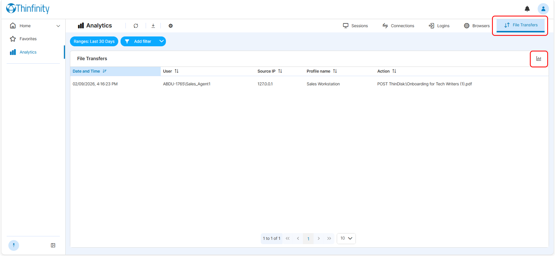 Analytics File Transfers Analytics File Transfers