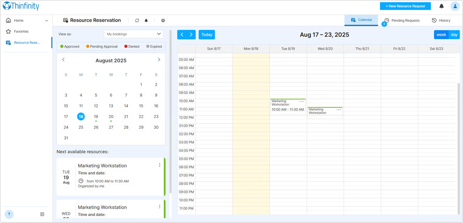 Resource Reservation Calendar