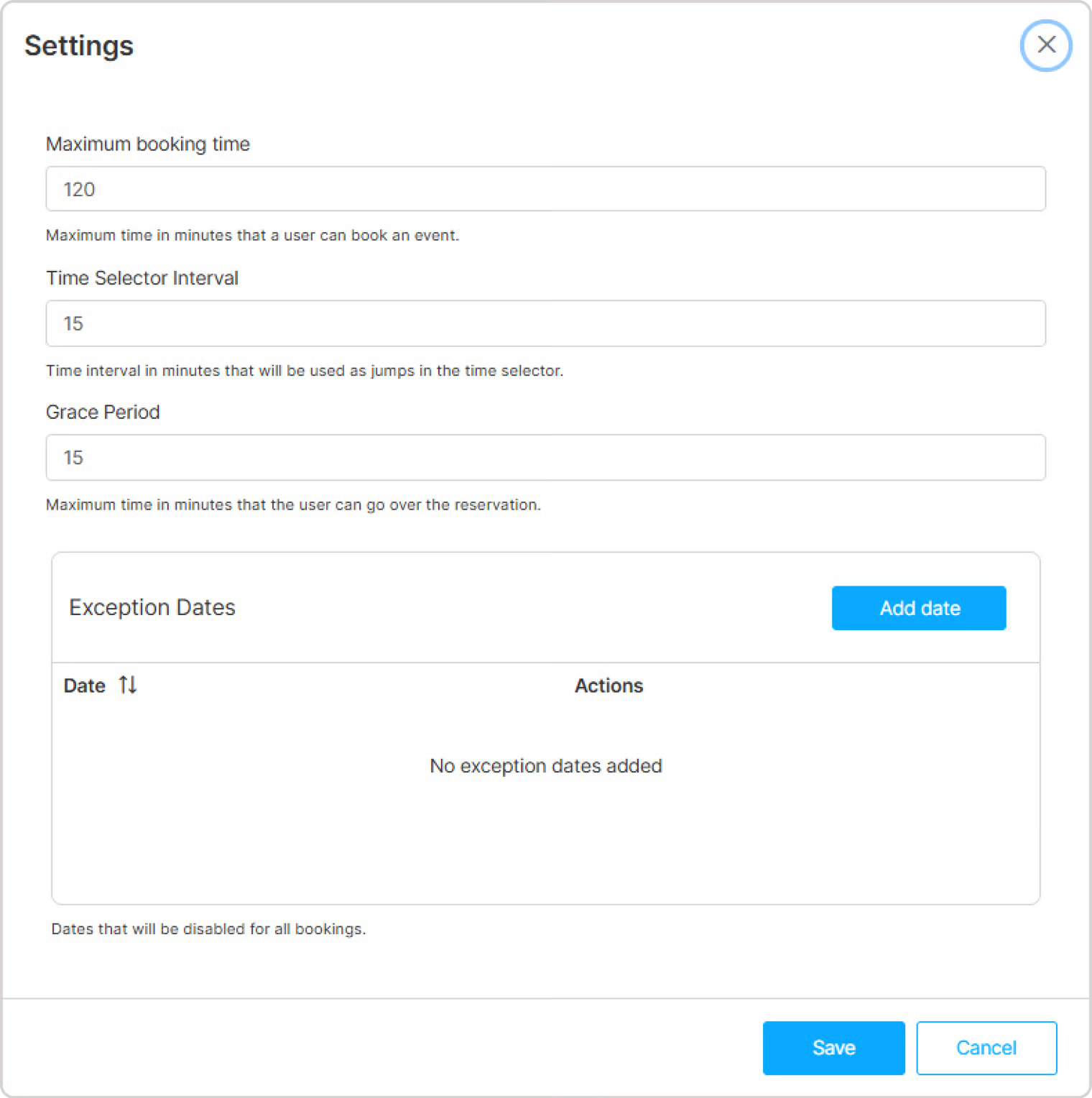Resource Reservation Settings