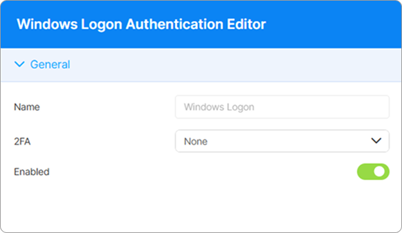Auth Method Edit Menu Auth Method Edit Menu