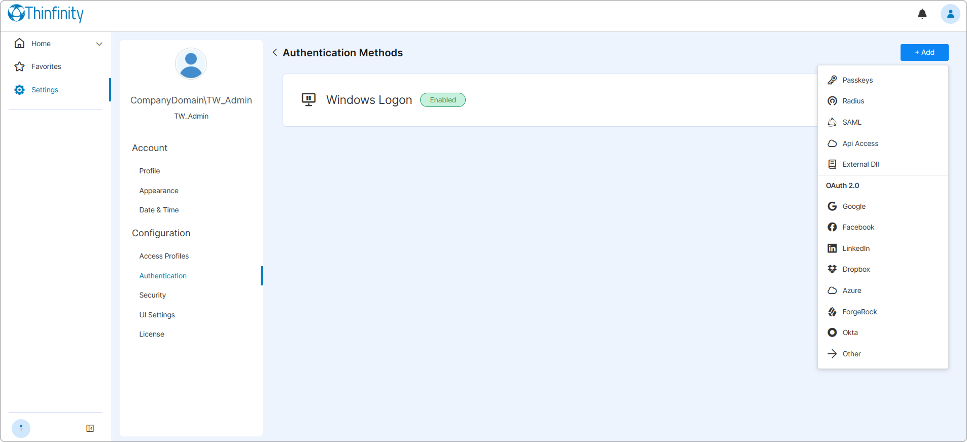Auth Methods List Auth Methods List