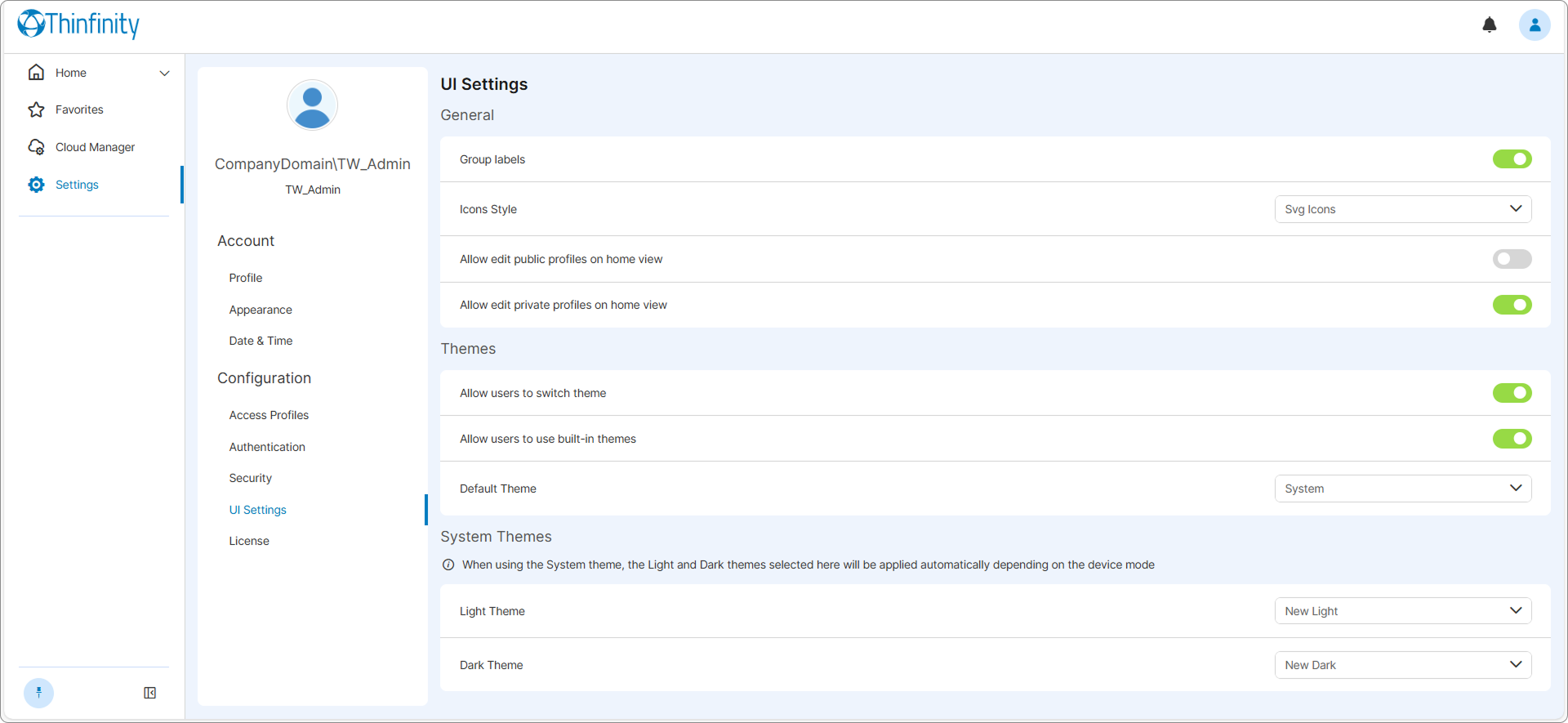 Ui Settings