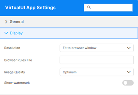 Vui Display Settings