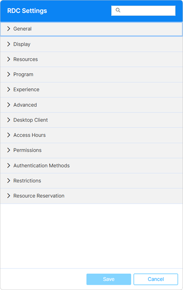Rdc Settings List