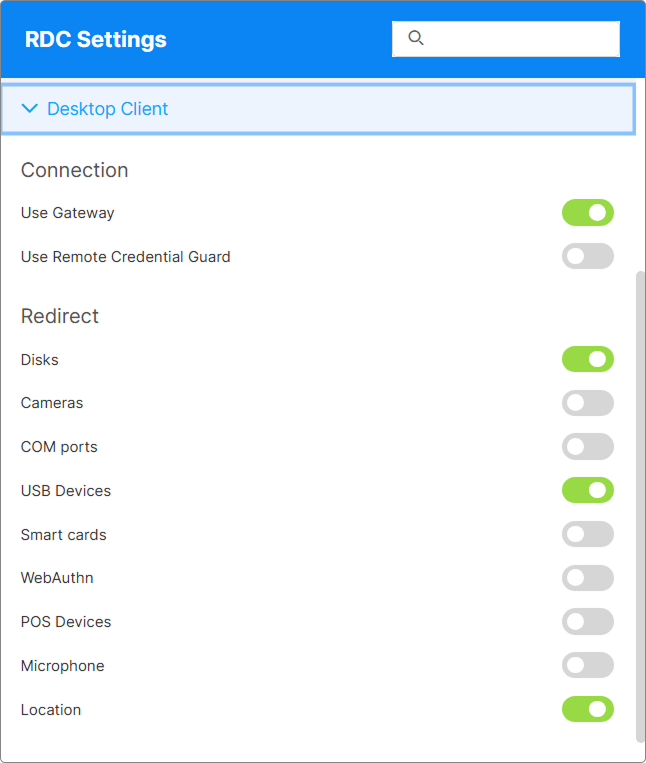 Rdc User Exp Settings