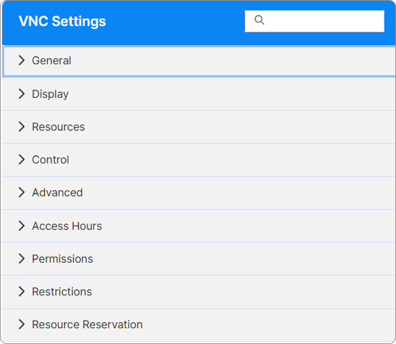 Vnc Settings List Vnc Settings List