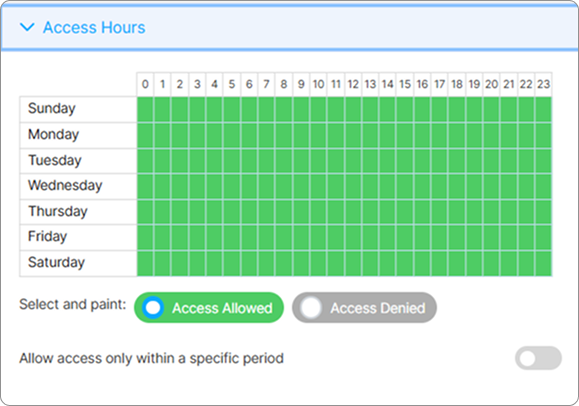 Profile Access Hours Profile Access Hours