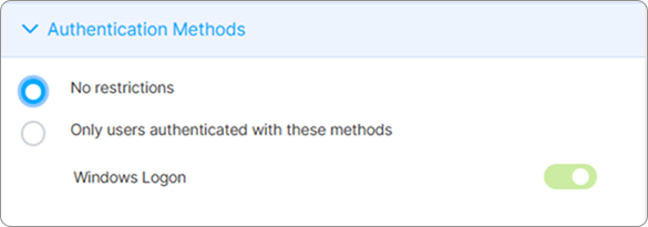 Profile Auth Methods Restrict Profile Auth Methods Restrict
