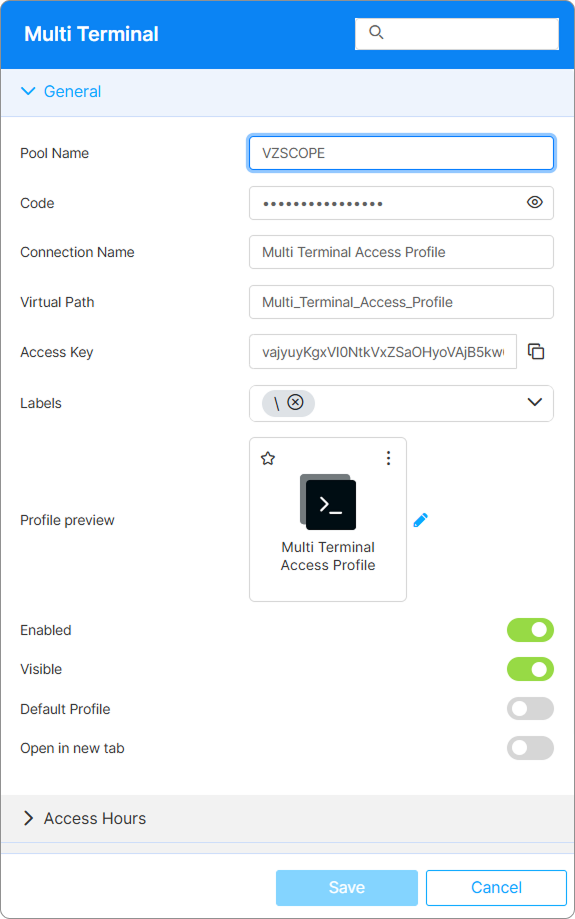 Multiterminal General Settings