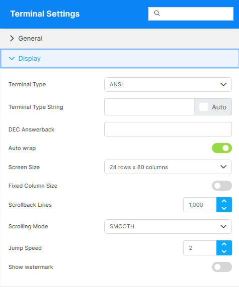Ssh Display Settings