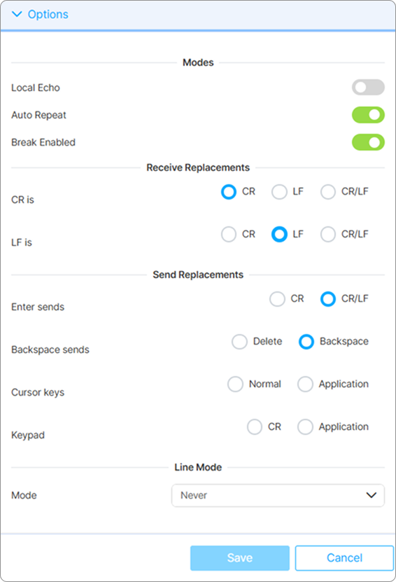 Ssh Options Settings