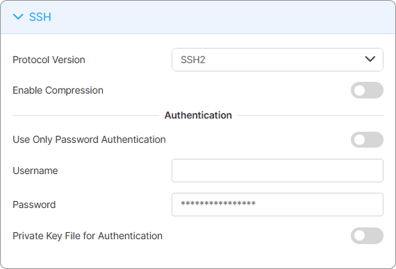 Ssh Tab Settings