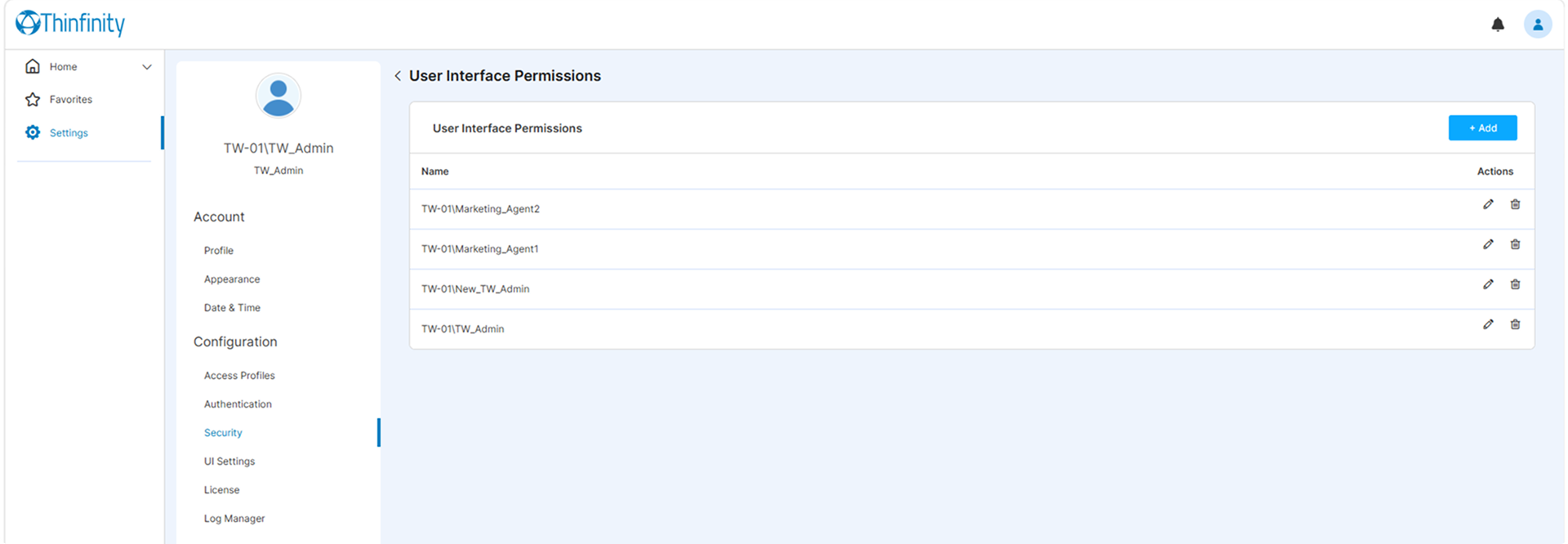 User Interface Permissions User Interface Permissions