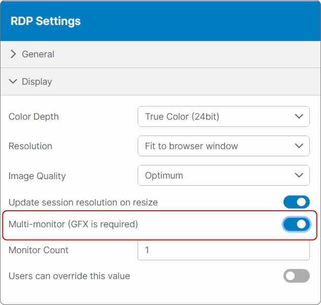 Multi Monitor Display Settings