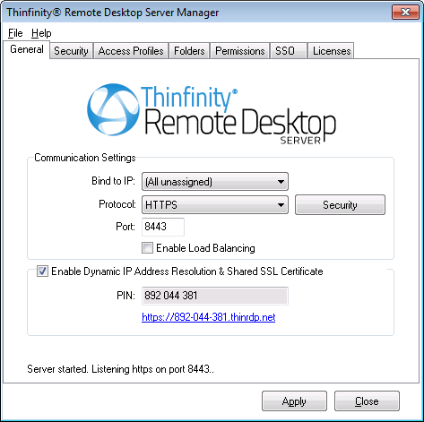 ThinRDP Server HTML5, Web-based RDP desktop remote pin access dynamic ip resolution shared ssl certificate