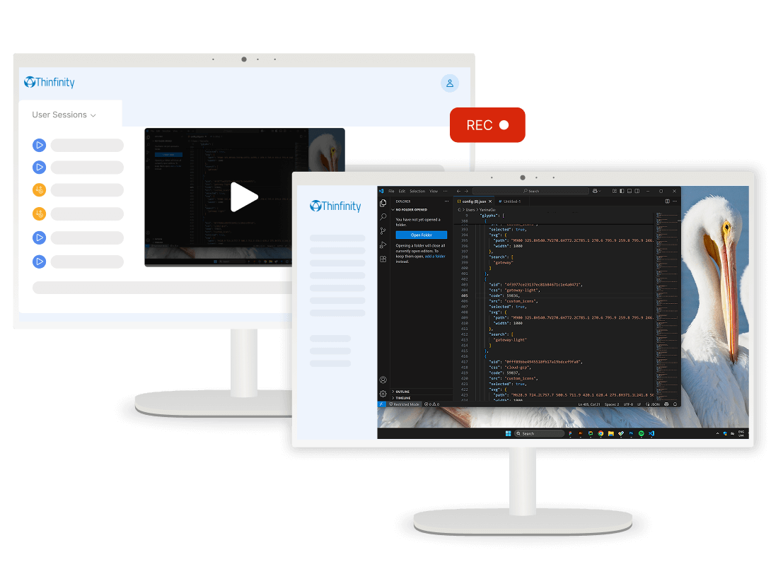 統制とコンプライアンスのためのセッション録画