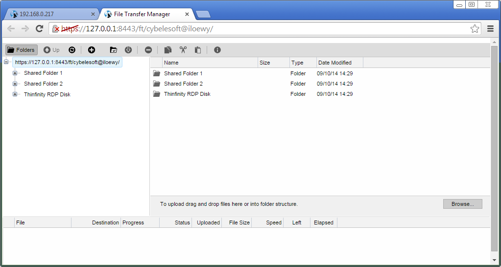 ThinRDP Server HTML5, Web-based RDP desktop remote access file transfer manager