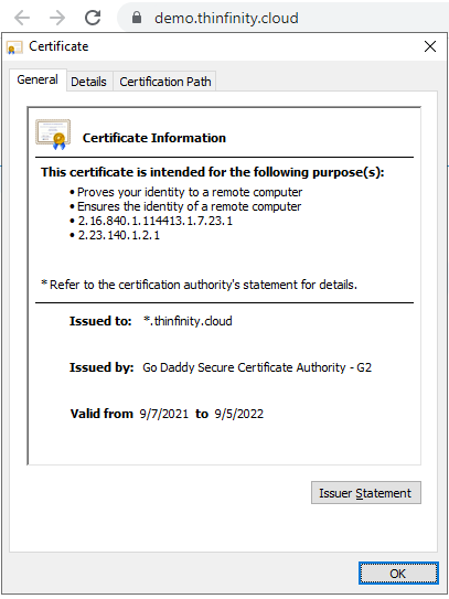 Workspace SSL problem. Certificate