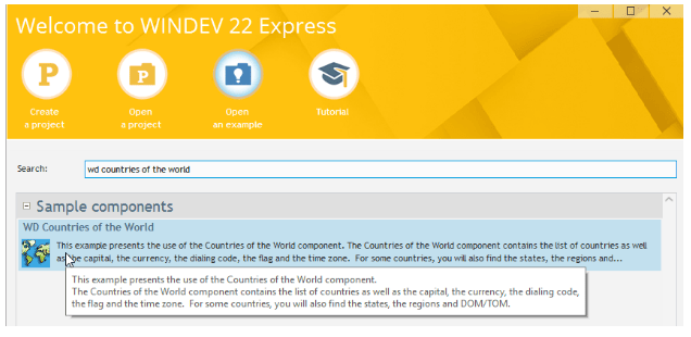 WinDev 22 Express screen view