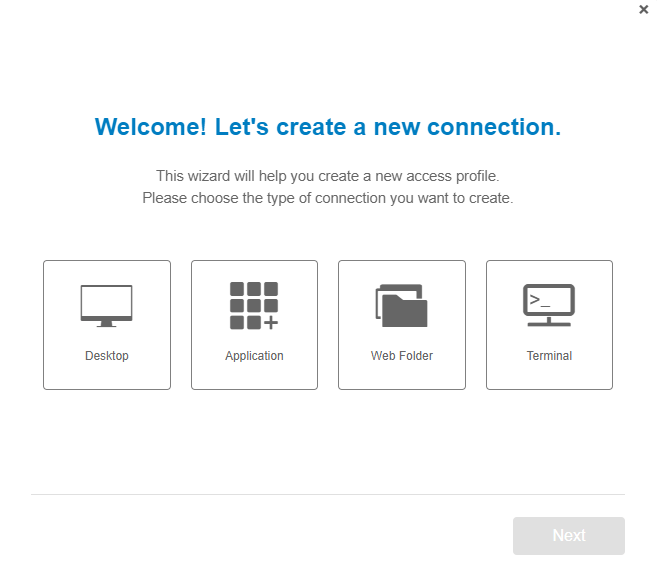 create a new connection - workspaces