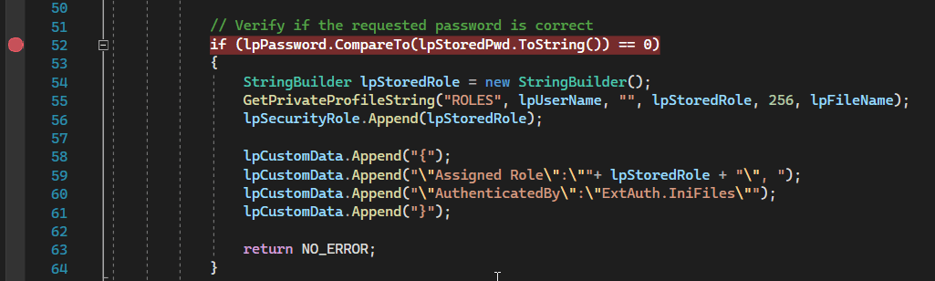 How to debug a custom authentication method made with C# from Visual Studio