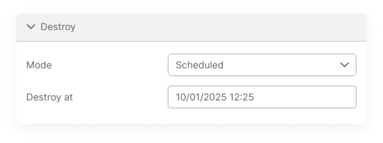 Schedule Destruction